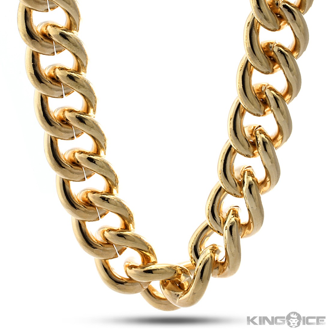 Thug Fashion 11mm Gold Plated Miami Cuban Link Curb Chain Necklace